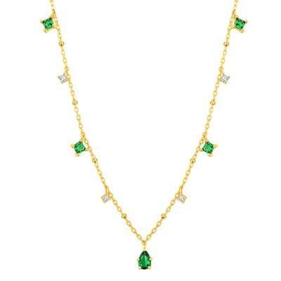 Necklace for Women Exquisite Green Zircon Clavicle Chain Necklace Gifts