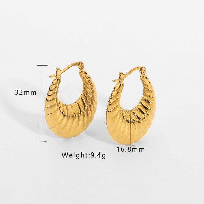 Popular Ins Web Celebrity New Earring Earrings Stainless Steel Hollow Croissant Earrings Women