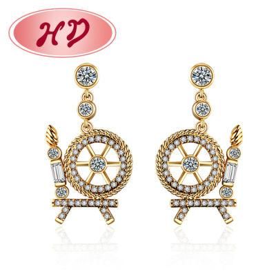 18K Gold Plated Stud Earring, Fashion Earring Jewelry, Earring Screwback