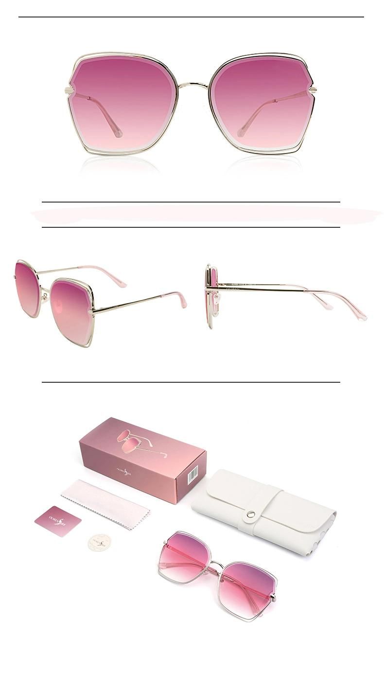 Blue Block Superhot Eyewear 2020 UV400 Oversized Shades Sun Glasses Women Female Lady Metal Sunglass