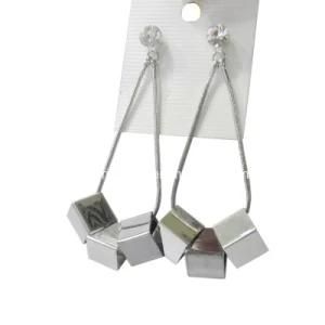 Fashion Jewelry Matt Silver Charm Earrings for Women
