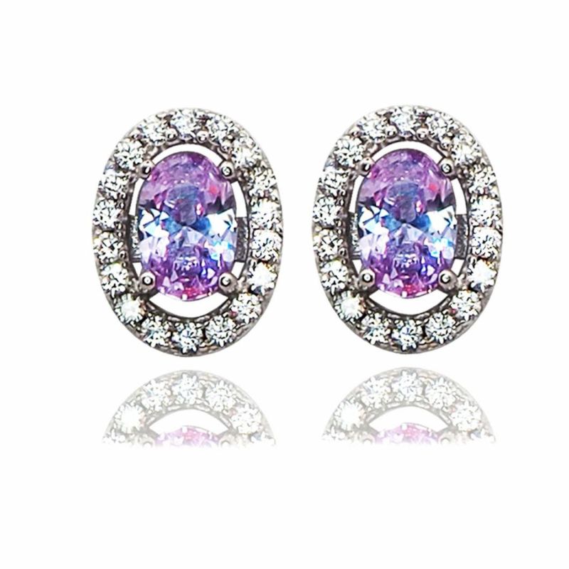 925 Sterling Sliver Topaz/Amethyst Earring Stud Fashion Jewellery/Accessories for Women