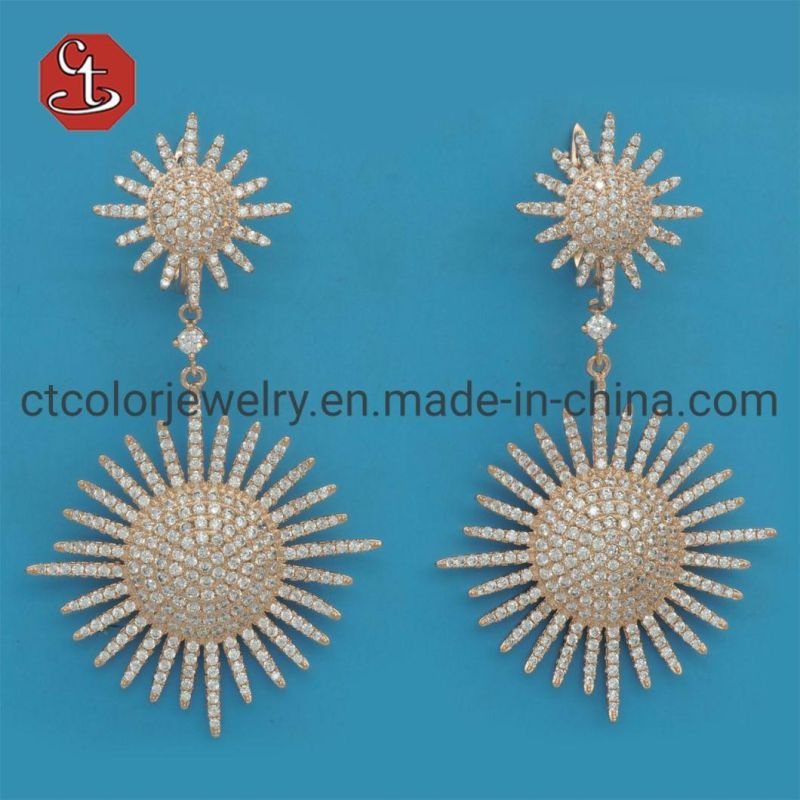 Exaggerated Long Drop Earrings for Women Big Pearl Round Dangle Earrings Wild Sun Earrings Female Fashion Jewelry