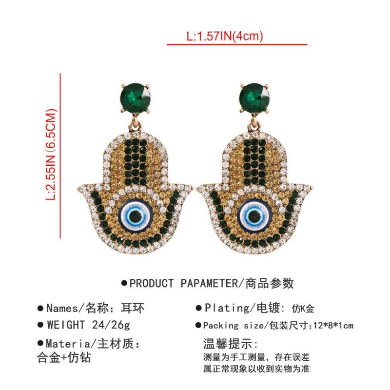 Wholease Evils Eyes Alloy with Stone Fashion Earring