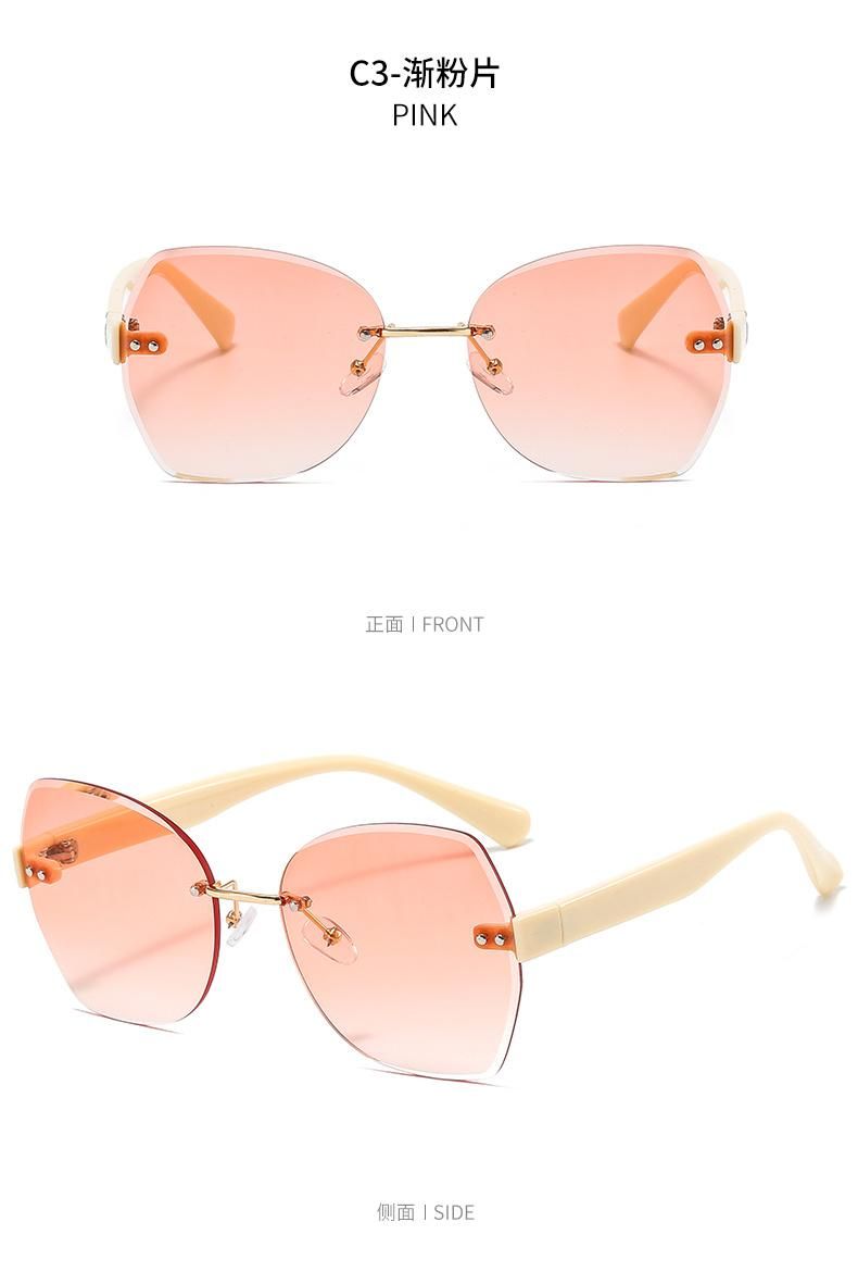 2021 Best Selling Stylish Luxury Sun Glasses River Custom Logo Oversize Sunglasses Rimless River Sun Glasses Sunglasses