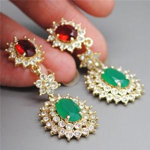 2014 Fashion Accessories, Fashionable Earring, Color 24k Alloy Eardrop of Oil and Water Drops Jewelry Earrings (M1A04712E1S))