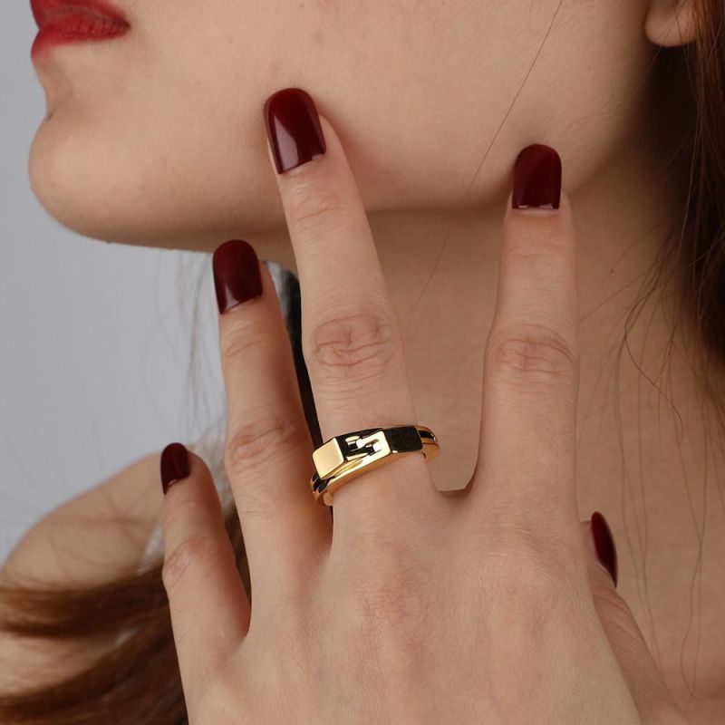 Mini Simple Matte Gold Ladies Finger Ring Women Accessories Fashion Rings Jewelry