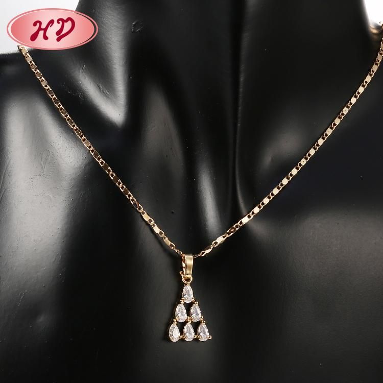 Unique Ladies Cubic Zirconia Brass Jewelry 18 K Gold Plated Jewelry Set