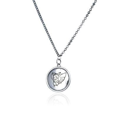 2022 Cute Pikachu 925 Sterling Plain Silver Pendant Necklace