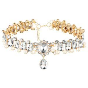Boho Collar Choker Water Drop Crystal Beads Choker Necklace