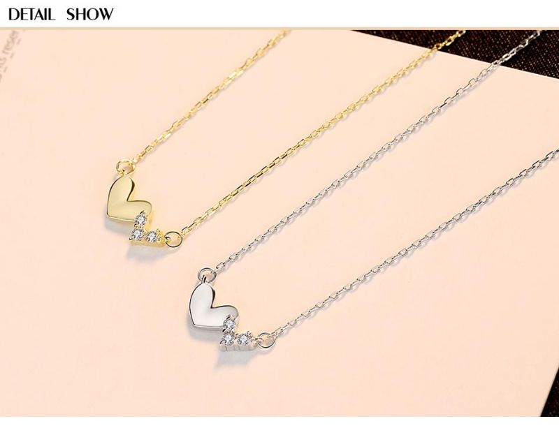 Best Sale 925 Sterling Silver Two Heart Necklace