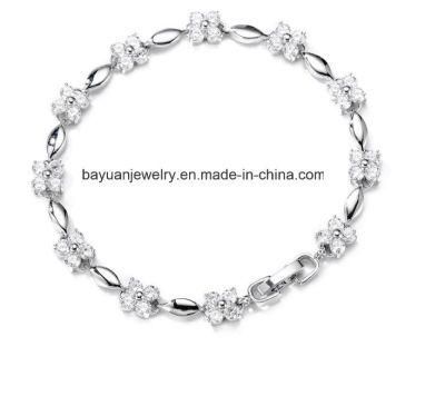 Cubic Zirconia Bridal and Wedding CZ Bracelet for Brides with Round and Round CZ Gems