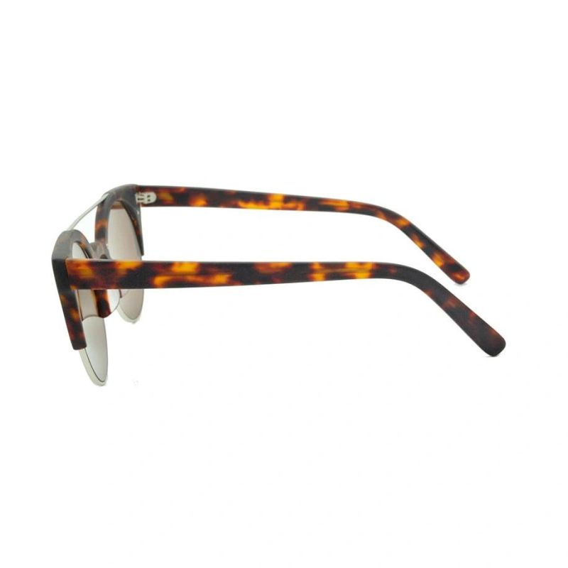 2017 Round Shape Half Rim Fashion Acetate Sunglasses