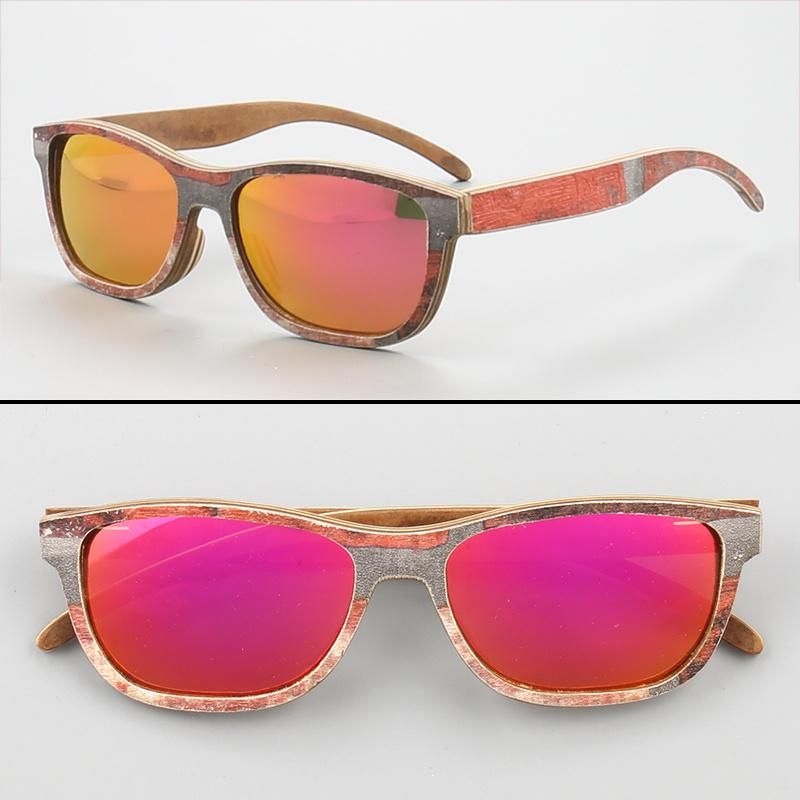 New Wood Wooden Sunglasses with Mirror Lens