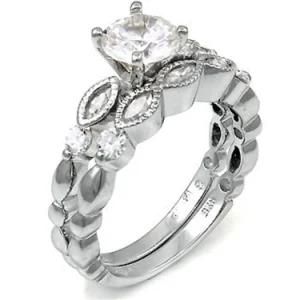 Hot Selling Rhodium Plated 925 Sterling Silver Wedding Ring