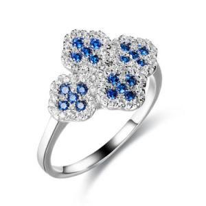 Fashion Imitation Jewelry 925 Sterling Silver Flower Tanzanite Ring