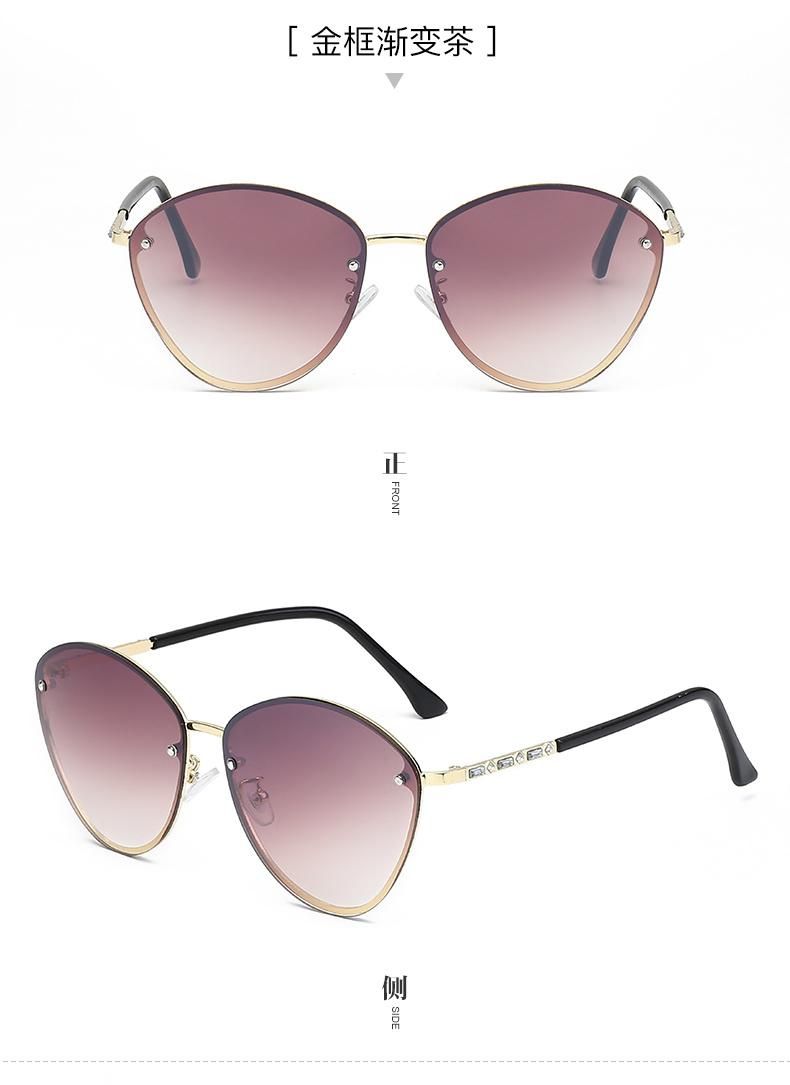 New Arrival Luxury Design Fashion Plastic Women Sunglasses Vintage Colorful Rivet One-Piece Sun Glasses Shades