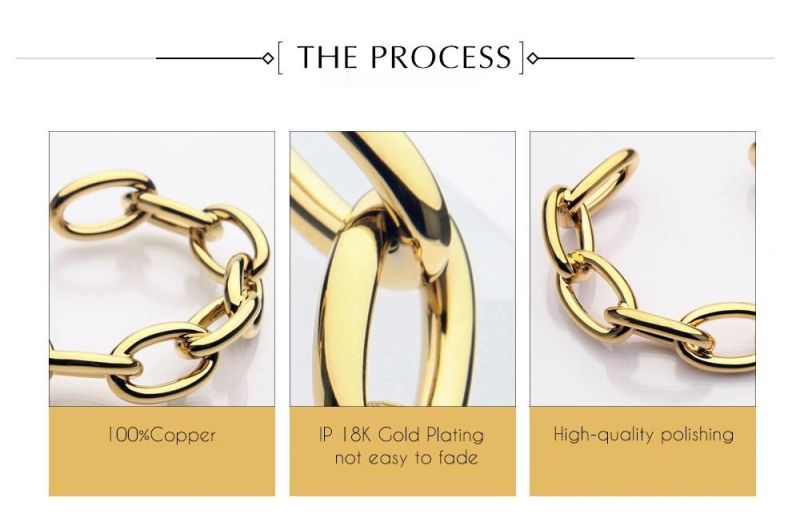 High-Quality Polishing 100% Copper Bracelet with 18K Gold Plating