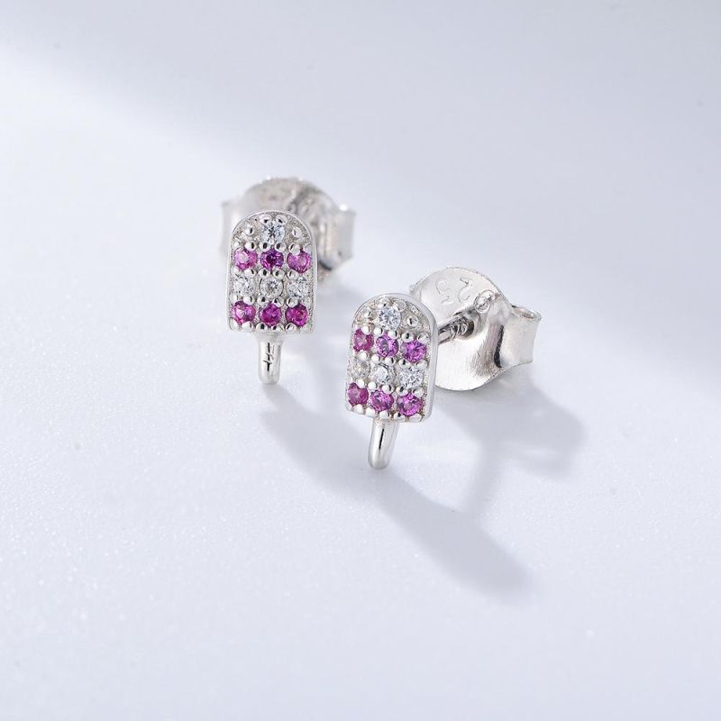 Simple Tiny Kids Zirconia Set Small Gold Earring New Design S925 Silver Stud Popsicle Earrings