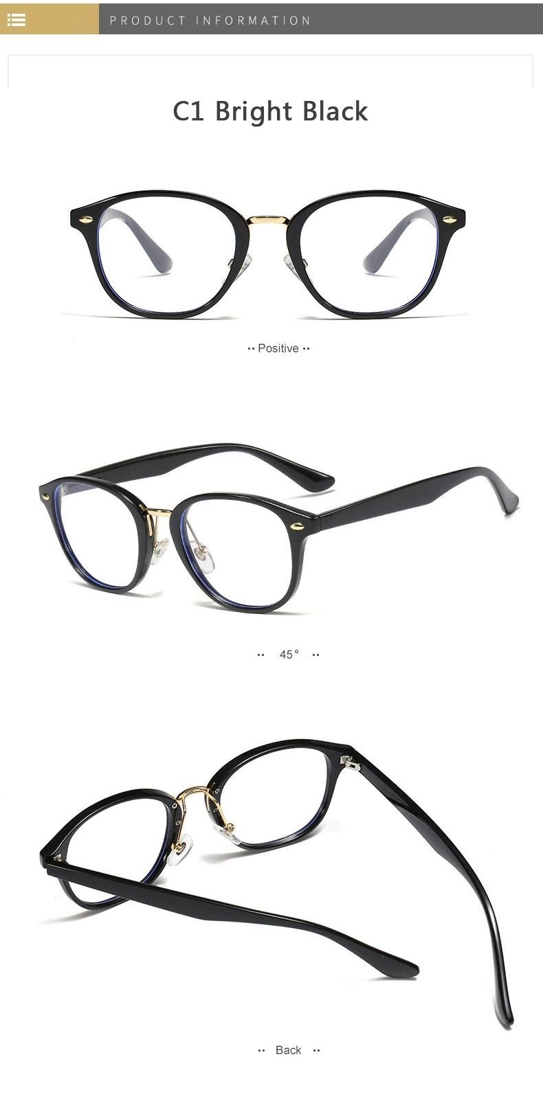 2022 Trendy Unisex Classic Custom Eyewear Tr90 Optical Round Glasses Blue Light Blocking Retro Eyeglasses Frame