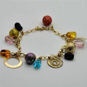 Valentine&prime;s Day Gifts Blue Glass Bead Charm Beaded Fit European Style Jewelry Bracelets (LB02442B1OW0020)