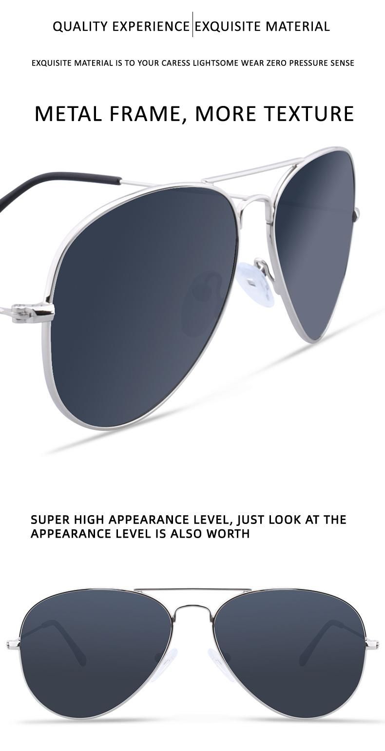 High End Trendy Vintage Custom Logo Metal Classic Sports Polarized Sunglasses 2022