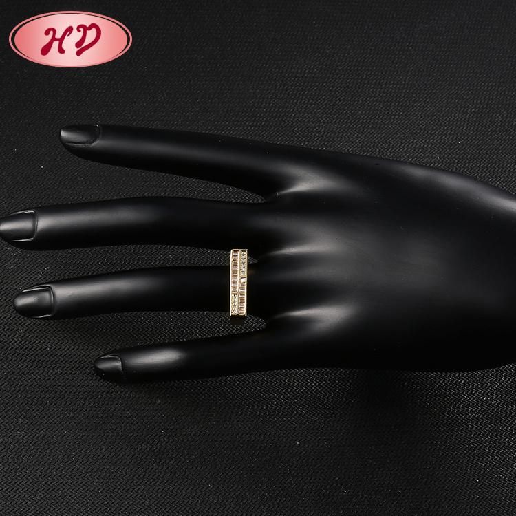 Fashion Women 18K Gold Plated Stainless Steel Silver Wedding Engagement Finger Rings Jewelry Design
