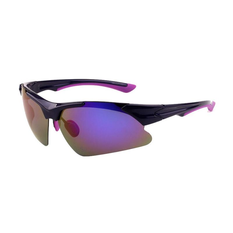 2017 Purple Mirror Cycling Half Frame Sports Sunglasses