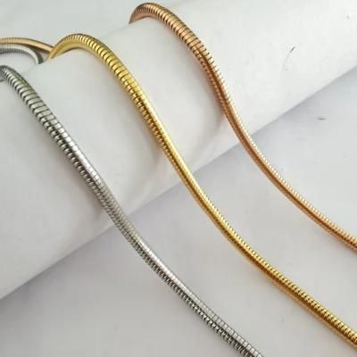 Stock Fashion Jewelry Soft Round Snake Chain Non-Tarnish Stainless Steel Necklace for Pendants Necklaces Handcraft Design