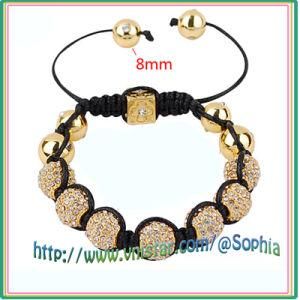 Gold Bead Bracelet with Crystal Beads (SBB050-6)