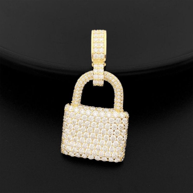 Fashion Jewelry 925 Sterling Silver Claw Set Vvs Lab Grown Diamond Moissanite Cross Pendant