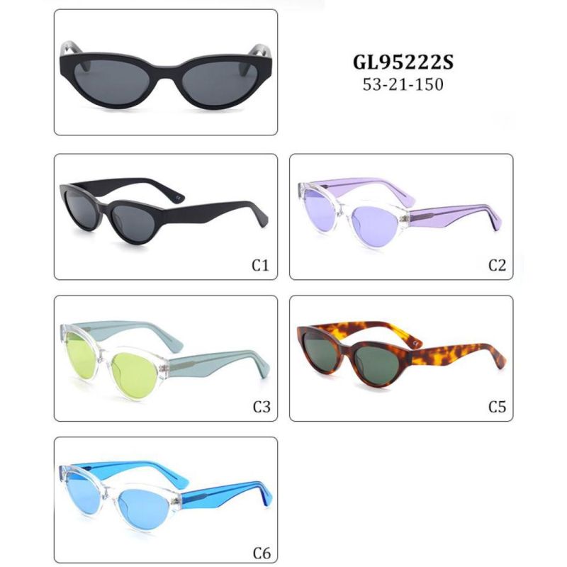 2022 New Vintage Polarized Cat Eye Glasses Luxury Acetate Fashion Sunglasses Popular Custom Logo Eyewear for Women Men