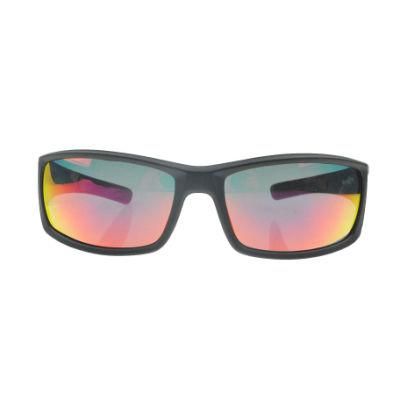2017 Wrapped All Black Sports Sunglasses with Mirror Lens