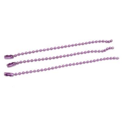 100PCS Per Bag 2.4mm 10cm Length Purple Color Beaded Chain for Tag