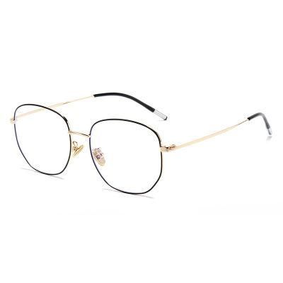 2022 Designer Logo Fashion Brand Clear Bluelight Reading Radiation Men Metal Glasses Frame for Women