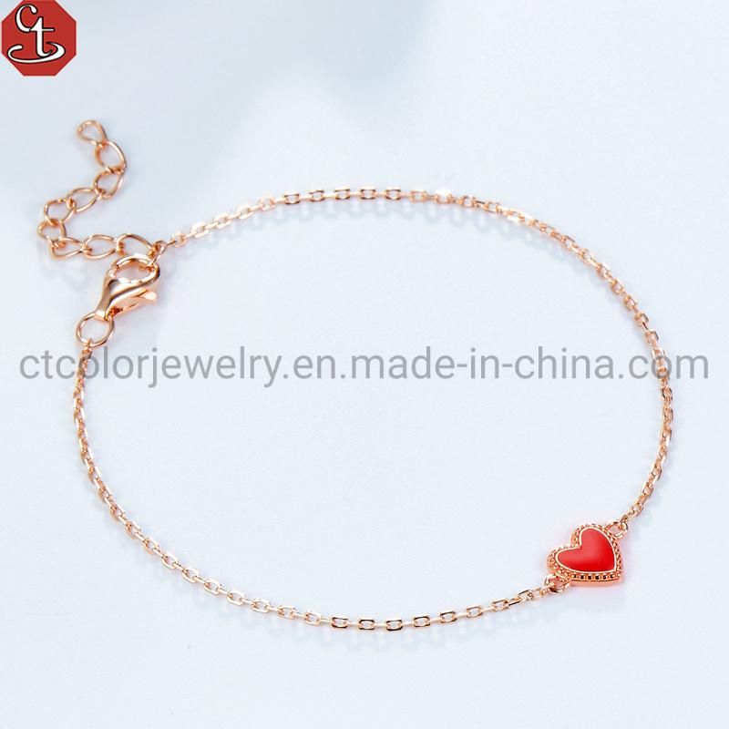 New Fashion Creative Retro Love 925 silver Enamel Jewelry Set