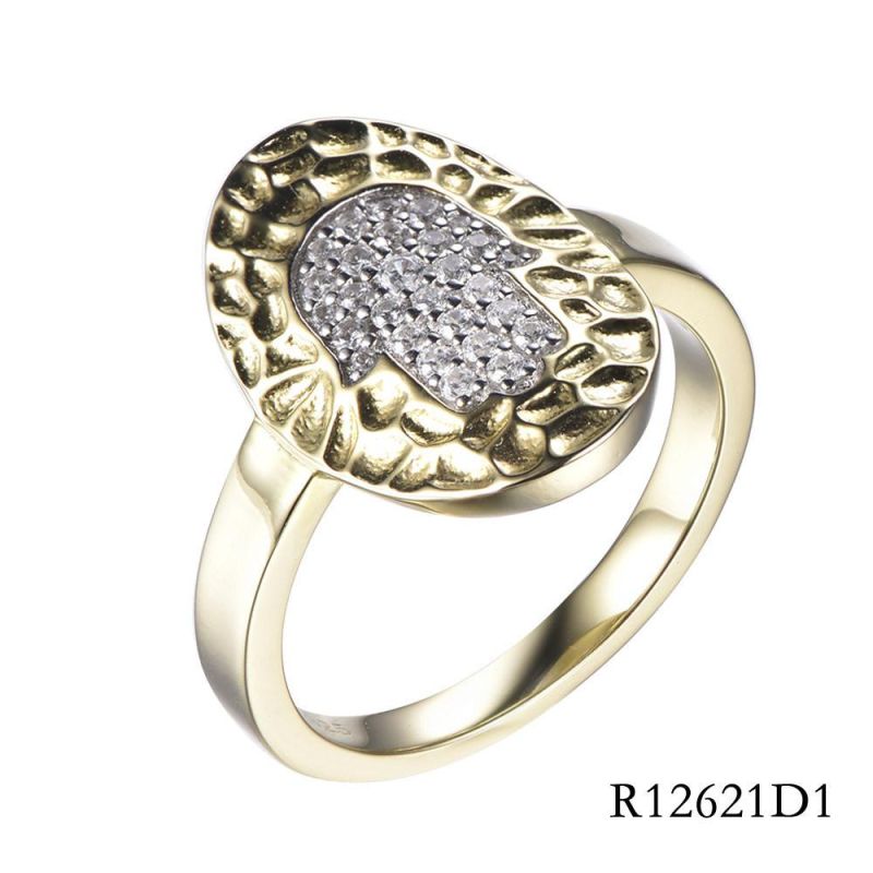 Turkish Style Hammer 925 Sterling Silver with CZ Ring