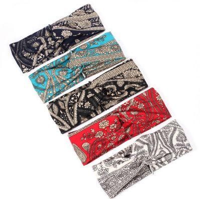 Wholesale Custom Colors Fashion Women Headbands Sports Head Band Knotted Elastic Headband