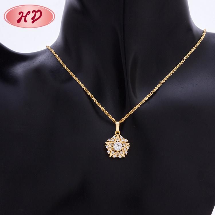 High Quality 18K Gold Plated Crystal Rhinestone Jewelry Set with Necklace for Women