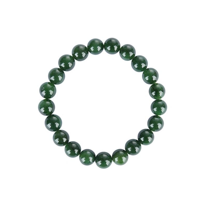 Fashion Jewelry Hetian Jasper Bracelet Spinach Green Natural Jade String