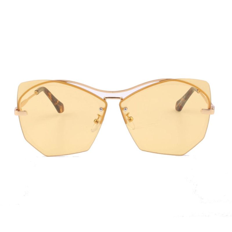 2019 Factory Directly Metal Fashion Sunglasses with Brown Lens