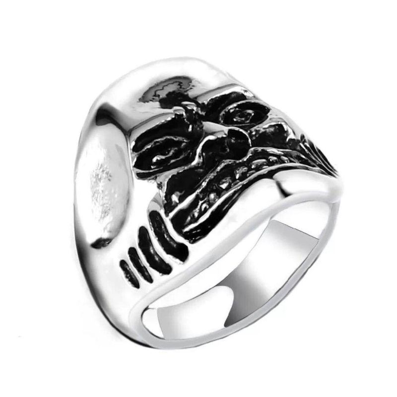 Factory Fashion Wholesale Mens Hiphop Biker Stainless Steel Ring for Custom