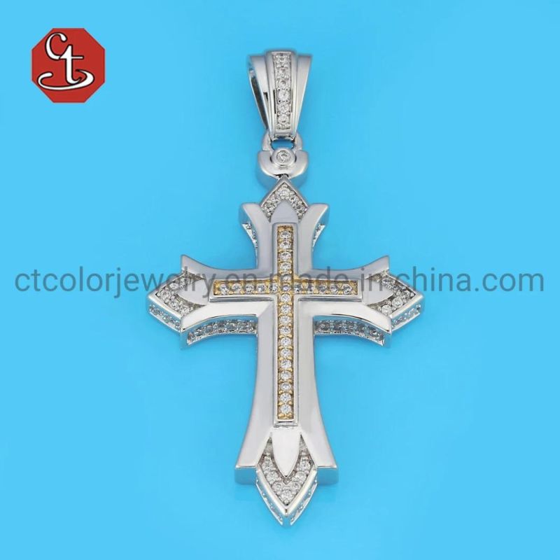 Hot Sales Hip Hop Cubic Zircon Silver Pendant for Men Trendy Necklaces Pendents Jewelry