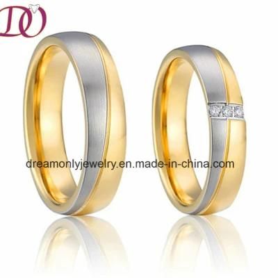 Ebay New Fashion Hot Sale Wedding Band Ring Stainless Steel Ring Engagement Couple Finger Ring