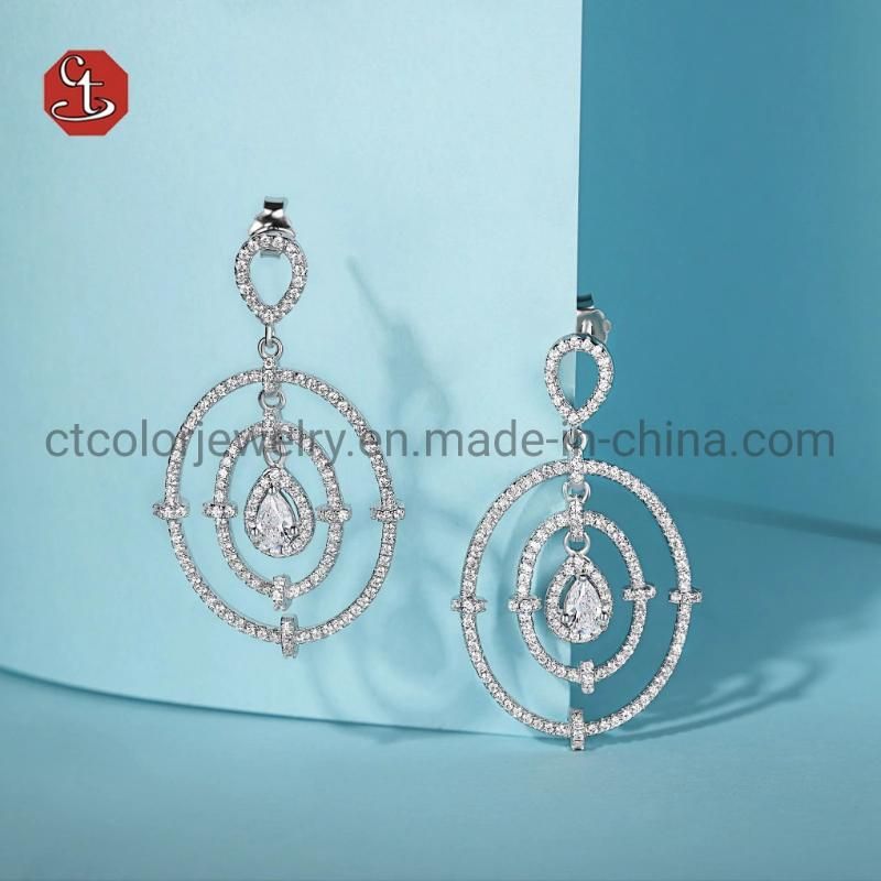 Fashion wedding Jewelry 925 Silver Feather Leaf Hook Earrings