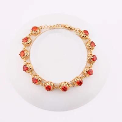 18K Gold Jewelry Fashion Red Diamond Micro Setting Bracelets
