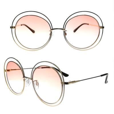 Round Shape Double Frame Metal Sunglasses