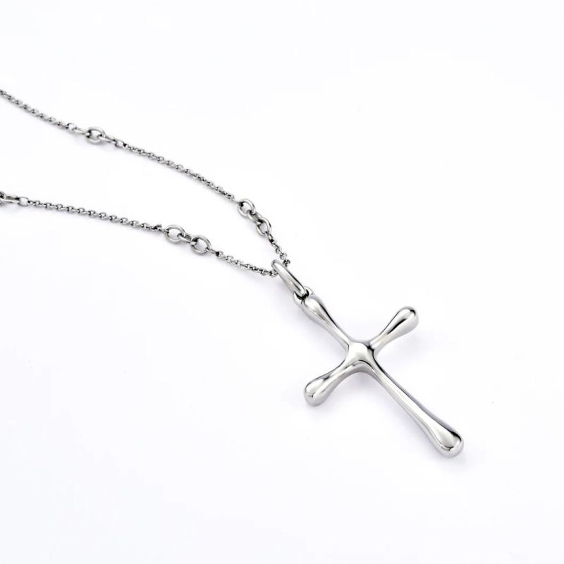 Cross Necklace 316L Stainless Steel Jesus Ankh Pendant Cross Chain Jewelry for Average Religious Men and Women