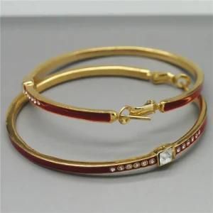 Hot Sale Items Basketball Wives Earrings, 18k Gold Plated Red Hoop Earrings, Fashion Jewelry for Women Jewellery (E130034)