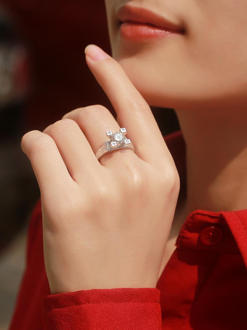 Luxury Women Moissanite Diamond Ring 925 Sterling Silver Fashion Jewelry Wedding